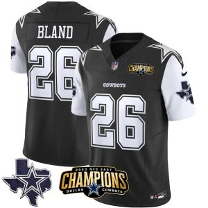 Men Dallas Cowboys #26 DaRon Bland Black/White 2023 F.U.S.E. NFC East Champions Ptach Football Stitched Jersey