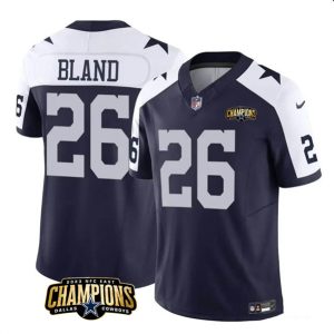 Men Dallas Cowboys #26 DaRon Bland Navy/White 2023 F.U.S.E. NFC East Champions Patch Football Stitched Jersey