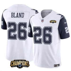 Men Dallas Cowboys #26 DaRon Bland White/Navy 2023 F.U.S.E. NFC East Champions Patch Football Stitched Jersey