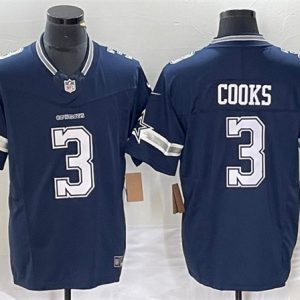 Men Dallas Cowboys #3 Brandin Cooks Navy 2023 F.U.S.E. Limited Football Stitched Jersey