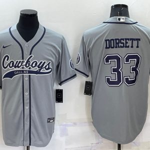 Men Dallas Cowboys #33 Tony Dorsett Gray Cool Base Stitched Baseball Jersey