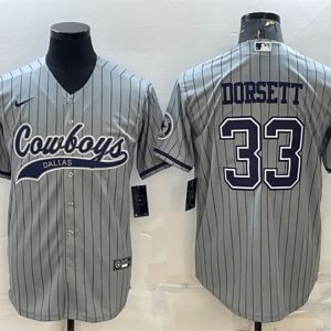 Men Dallas Cowboys #33 Tony Dorsett Gray With Patch Cool Base Stitched Baseball Jersey