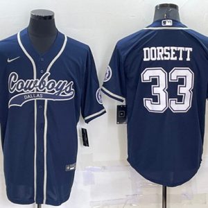 Men Dallas Cowboys #33 Tony Dorsett Navy Cool Base Stitched Baseball Jersey