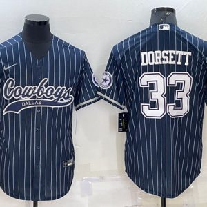 Men Dallas Cowboys #33 Tony Dorsett Navy With Patch Cool Base Stitched Baseball Jersey