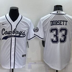 Men Dallas Cowboys #33 Tony Dorsett White Cool Base Stitched Baseball Jersey