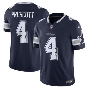 Men Dallas Cowboys #4 Dak Prescott Navy 2023 F.U.S.E. Vapor Limited Stitched Football Jersey