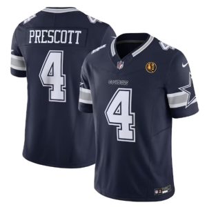 Men Dallas Cowboys #4 Dak Prescott Navy 2023 F.U.S.E. With John Madden Patch Vapor Limited Football Stitched Jersey