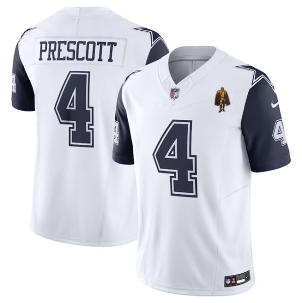 Men Dallas Cowboys #4 Dak Prescott Navy 2023 F.U.S.E. With Walter Payton Patch Alternate Vapor Limited Football Stitched Jersey