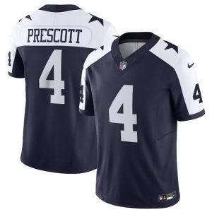 Men Dallas Cowboys #4 Dak Prescott Navy 2023 F.U.S.E.Thanksgiving Limited Football Stitched Game Jersey