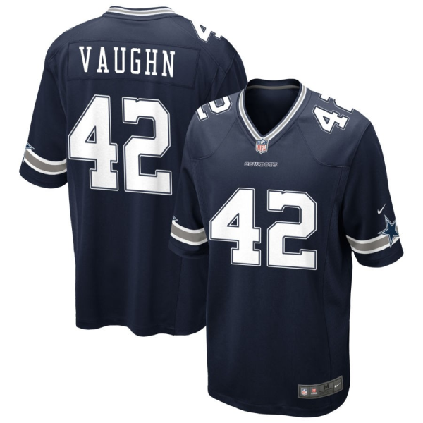 Men Dallas Cowboys #42 Deuce Vaughn Navy Stitched Football Game Jersey