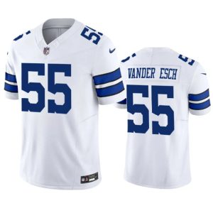 Men Dallas Cowboys #55 Leighton Vander Esch White 2023 F.U.S.E. Vapor Limited Stitched Football Jersey