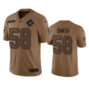 Men Dallas Cowboys #58 Mazi Smith 2023 Brown Salute To Service Limited Football Stitched Jersey