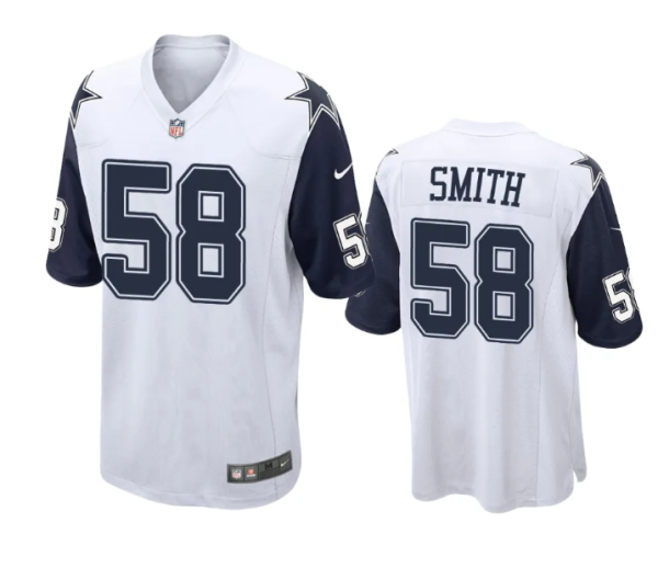 Men Dallas Cowboys #58 Mazi Smith White Thanksgiving Stitched Football Jersey