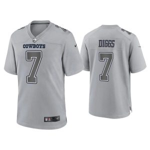 Men Dallas Cowboys #7 Trevon Diggs Gray Atmosphere Fashion Stitched Game Jersey