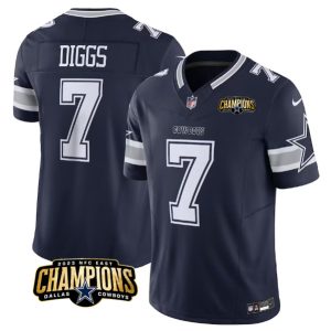 Men Dallas Cowboys #7 Trevon Diggs Navy 2023 F.U.S.E. NFC East Champions Patch Football Stitched Jersey