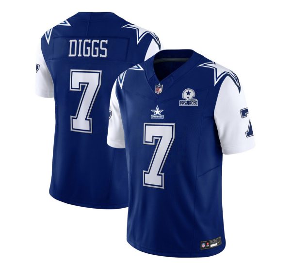 Men Dallas Cowboys #7 Trevon Diggs Navy 2023 F.U.S.E. With 1960 Patch Vapor Limited Football Stitched Jersey