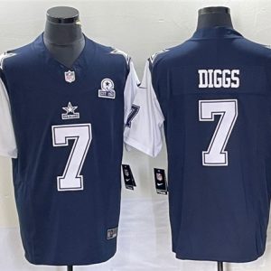 Men Dallas Cowboys #7 Trevon Diggs Navy 2023 F.U.S.E. With 1960 Patch Vapor Limited Stitched Football Jersey