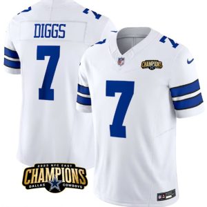 Men Dallas Cowboys #7 Trevon Diggs White 2023 F.U.S.E. NFC East Champions Patch Football Stitched Jersey