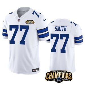 Men Dallas Cowboys #77 Tyron Smith White 2023 F.U.S.E. NFC East Champions Patch Football Stitched Jersey