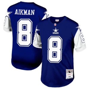 Men Dallas Cowboys #8 Troy Aikman Navy 1995 Stitched Football Jersey