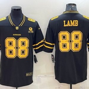 Men Dallas Cowboys #88 CeeDee Lamb Black Gold Edition With 1960 Patch Limited Stitched Football Jersey