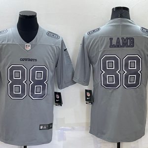 Men Dallas Cowboys #88 CeeDee Lamb Gray Atmosphere Fashion Stitched Jersey