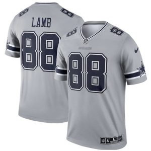 Men Dallas Cowboys #88 CeeDee Lamb Gray Stitched Game Jersey