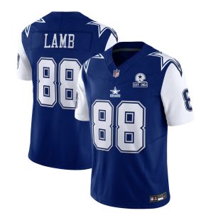 Men Dallas Cowboys #88 CeeDee Lamb Navy 2023 F.U.S.E. With 1960 Patch Vapor Limited Football Stitched Jersey