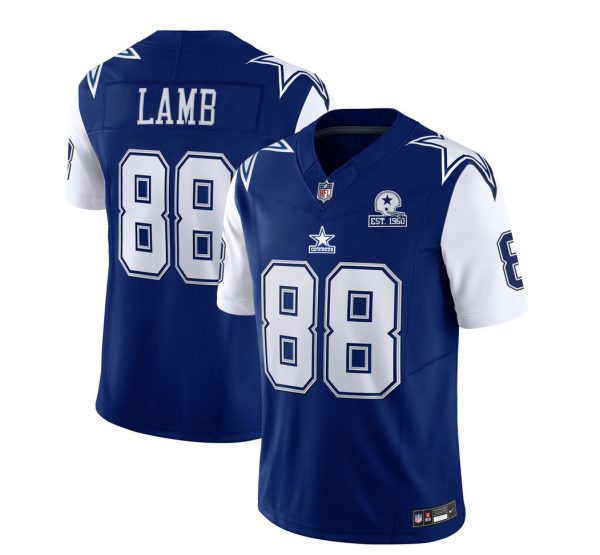 Men Dallas Cowboys #88 CeeDee Lamb Navy 2023 F.U.S.E. With 1960 Patch Vapor Limited Football Stitched Jersey