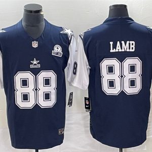 Men Dallas Cowboys #88 CeeDee Lamb Navy 2023 F.U.S.E. With 1960 Patch Vapor Limited Stitched Football Jersey