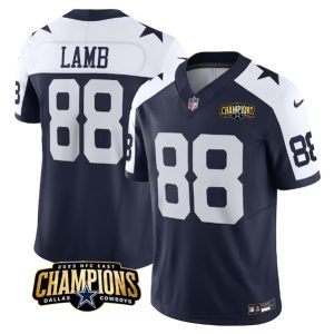 Men Dallas Cowboys #88 CeeDee Lamb Navy/White 2023 F.U.S.E. NFC East Champions Patch Football Stitched Jersey