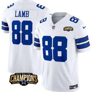 Men Dallas Cowboys #88 CeeDee Lamb White 2023 F.U.S.E. NFC East Champions Patch Football Stitched Jersey