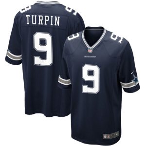 Men Dallas Cowboys #9 KaVontae Turpin Navy Football Stitched Game Jersey