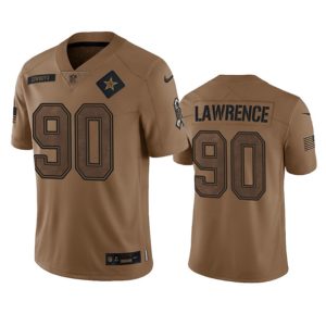 Men Dallas Cowboys #90 DeMarcus Lawrence 2023 Brown Salute To Service Limited Football Stitched Jersey