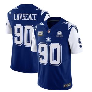 Men Dallas Cowboys #90 DeMarcus Lawrence Navy 2023 F.U.S.E. With 1960 Patch Vapor Limited Football Stitched Jersey