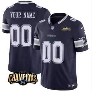 Men Dallas Cowboys Active Player Custom Navy 2023 F.U.S.E. NFC East Champions Patch Football Stitched Jersey