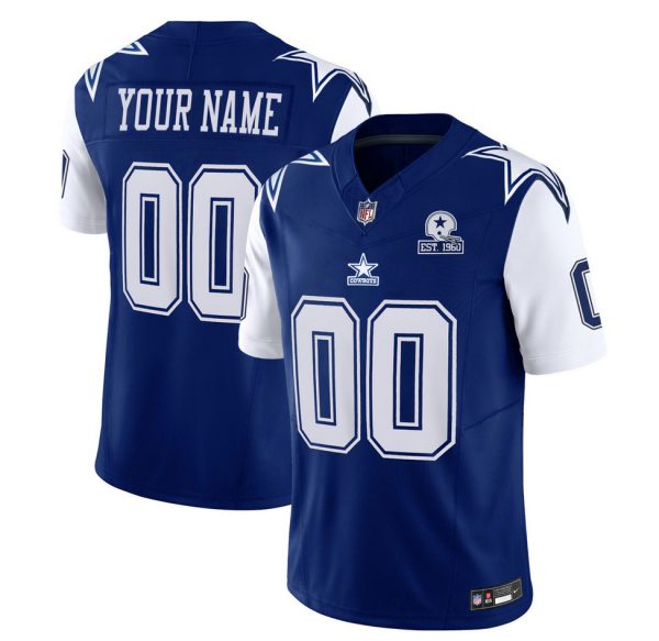 Men Dallas Cowboys Active Player Custom Navy 2023 F.U.S.E. With Established In 1960 Patch Vapor Limited Football Stitched Jersey