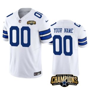 Men Dallas Cowboys Active Player Custom White 2023 F.U.S.E. NFC East Champions Patch Football Stitched Jersey