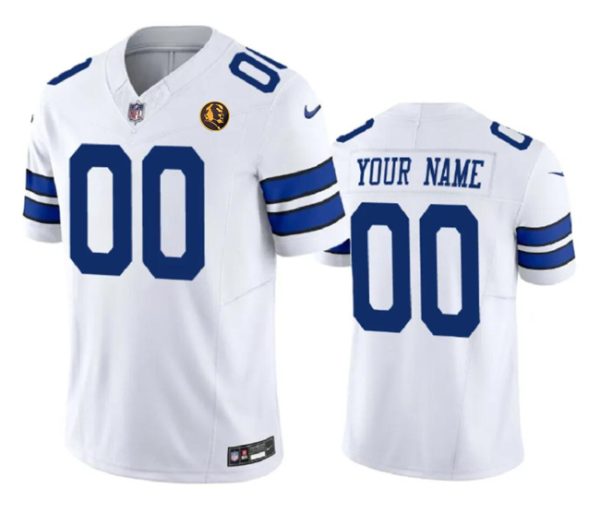 Men Dallas Cowboys Active Player Custom White 2023 F.U.S.E. With John Madden Patch Vapor Limited Football Stitched Jersey