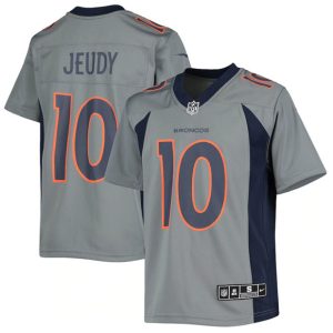 Men Denver Broncos #10 Jerry Jeudy Gray Game Stitched Game Jersey