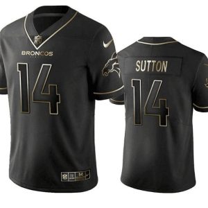 Men Denver Broncos #14 Courtland Sutton Black Gold Limited Stitched Football Jersey