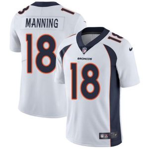 Men Denver Broncos #18 Peyton Manning White Vapor Untouchable Limited Stitched Jersey