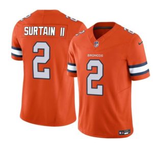 Men Denver Broncos #2 Pat Surtain II Orange 2023 F.U.S.E. Vapor Untouchable Football Stitched Jersey