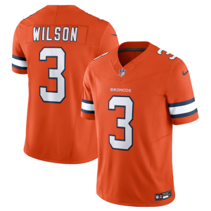 Men Denver Broncos #3 Russell Wilson Orange 2023 F.U.S.E. Vapor Untouchable Stitched Jersey