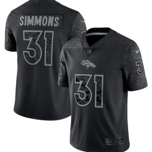 Men Denver Broncos #31 Justin Simmons Black Reflective Limited Stitched Football Jersey