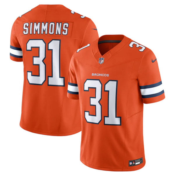 Men Denver Broncos #31 Justin Simmons Orange 2023 F.U.S.E. Vapor Untouchable Stitched Jersey