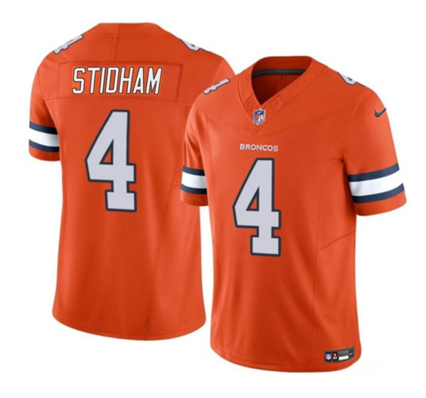 Men Denver Broncos #4 Jarrett Stidham Orange 2023 F.U.S.E. Vapor ...