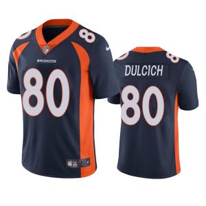 Men Denver Broncos #80 Greg Dulcich Navy Vapor Untouchable Stitched Jersey