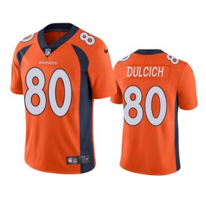 Men Denver Broncos #80 Greg Dulcich Oraange Vapor Untouchable Stitched Jersey