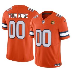 Men Denver Broncos Active Player Custom Orange 2023 F.U.S.E. With John Madden Patch Vapor Limited Football Stitched Jersey